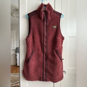 L.L. Bean Women's Maroon Sherpa Vest petite medium NWOT